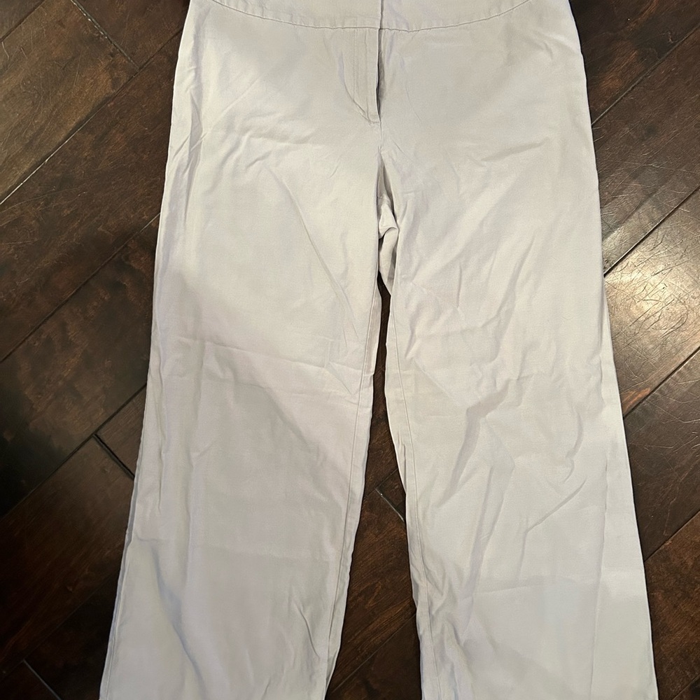 J. Jill Light Gray Wide-Leg Pants
